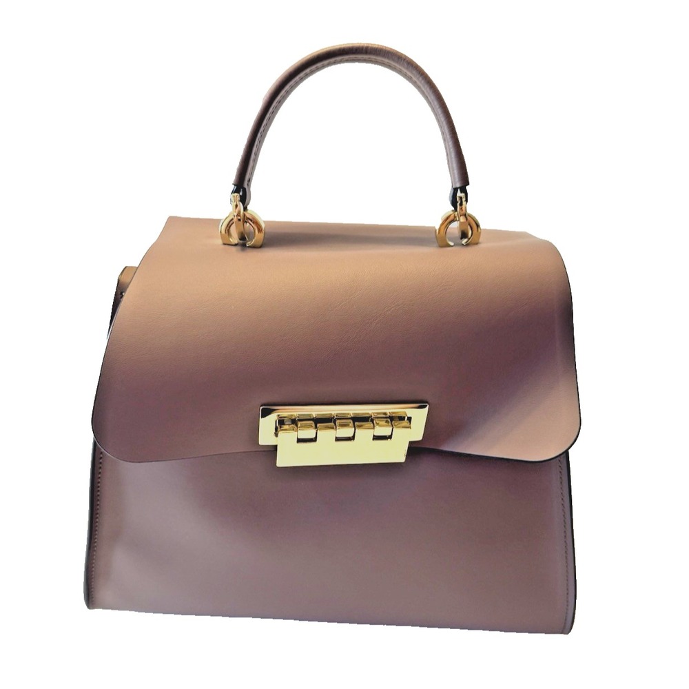 ZAC POSEN Eartha Iconic Mauve Light Purple/Pink Leather Top Handle Handbag 14.25